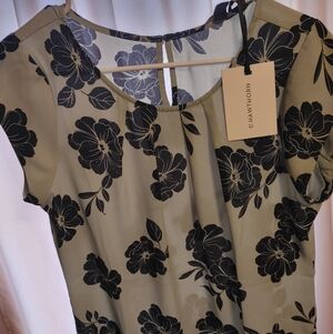 41 Hawthorn Black and Mint Blouse